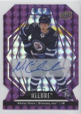2022 Upper Deck Allure Purple Diamond Die-Cut 8/10 Nikolaj Ehlers #12 Auto 0tj9