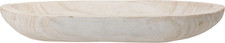 Hand-Carved Paulownia Wood Bowl with Whitewashed Finish