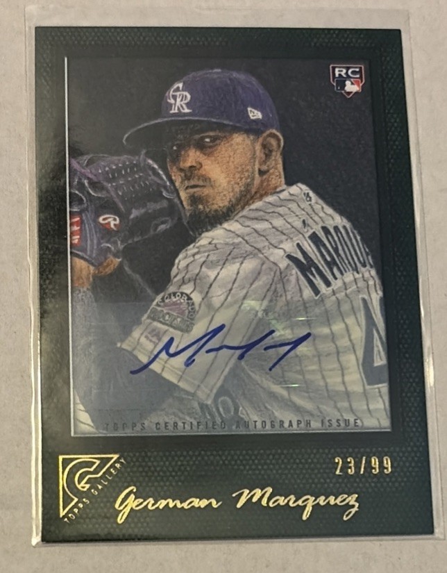 2017 Topps Gallery Green Auto #23/99 German Marquez #64 Rookie Auto RC Rockies