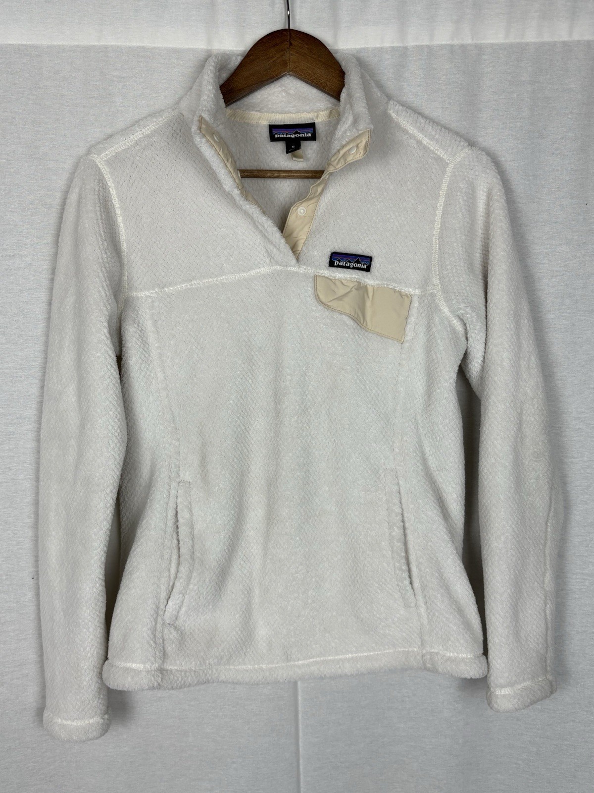 Patagonia White/Off-white  Re-Tool Snap-T Fleece Pullover Women’s Medium