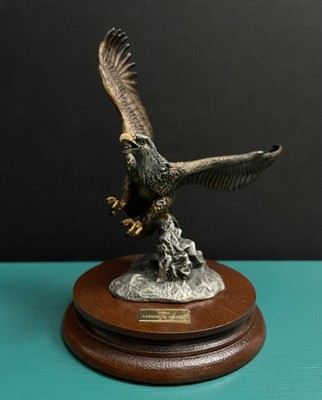 Chilmark Liberty Painted Pewter American Bald Eagle Flight Patriotic Art Statue