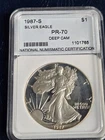 1987-S American Silver Eagle -NNC Proof-70 Deep Cameo