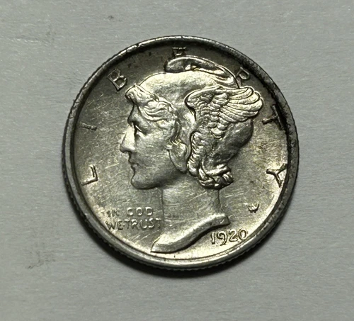 1920 S MERCURY DIME AU+ DETAILS