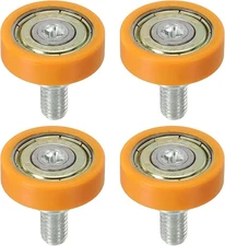 PATIKIL 22mm Drawer Rollers, 4 Pack Plastic Pulley Replacement Orange 