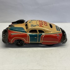 SSS Shoji Tin Litho Friction Police car with Gun on hood, Japan, RARE