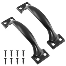 2 PCS Gate Handle Pulls 5"Pulls in Black Garage Door with Screws for Outdoor