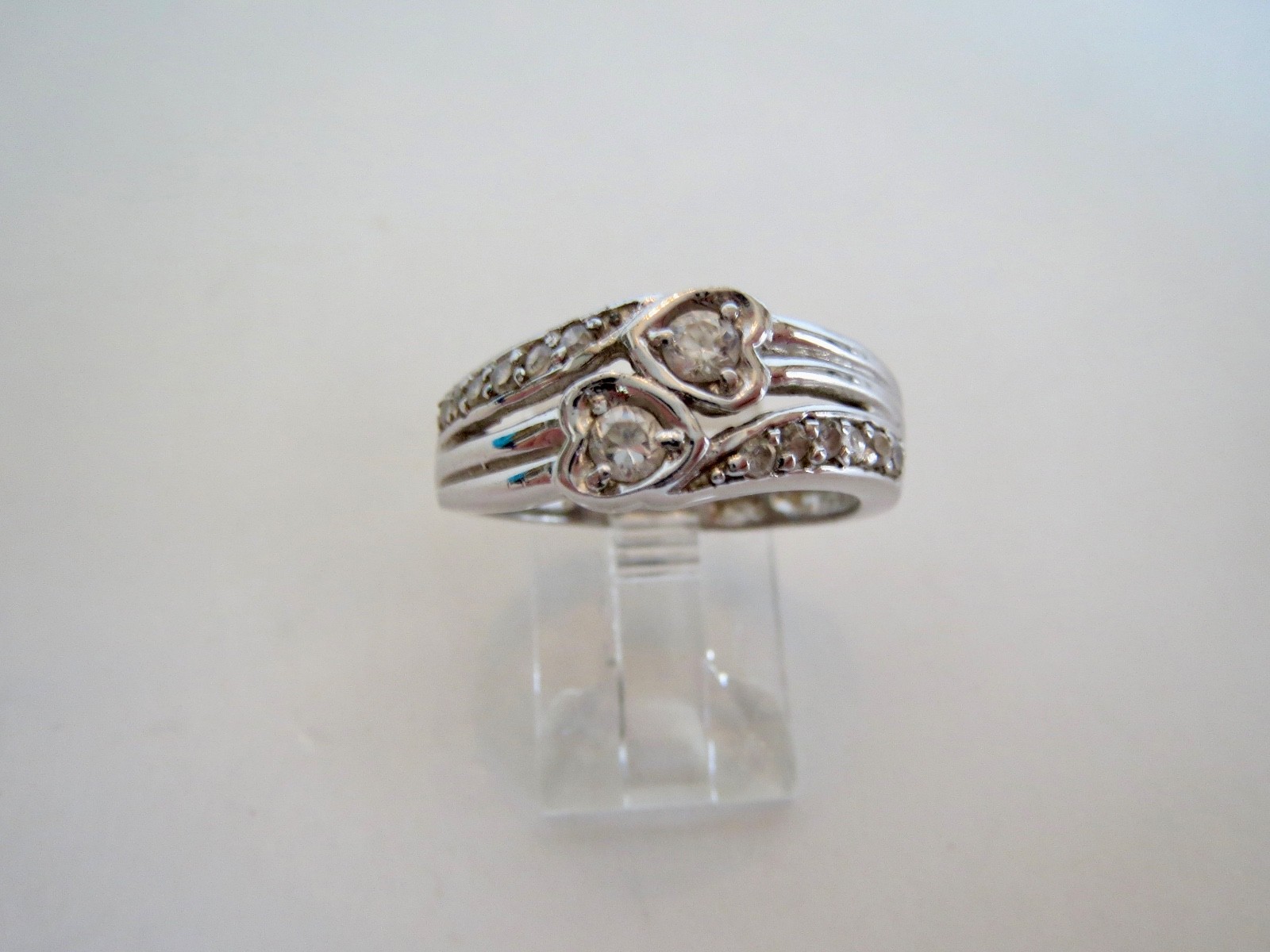 Sterling Silver 925 Multiple HEART Stacking Band … - image 1