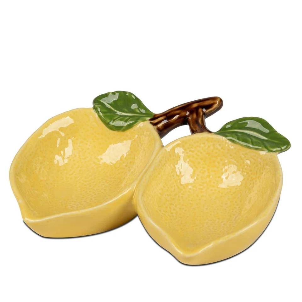 Dekoschale Limone Zitrone unterteilt L. 19,3cm gelb aus Porzellan Formano S26 - Bild 1 von 1