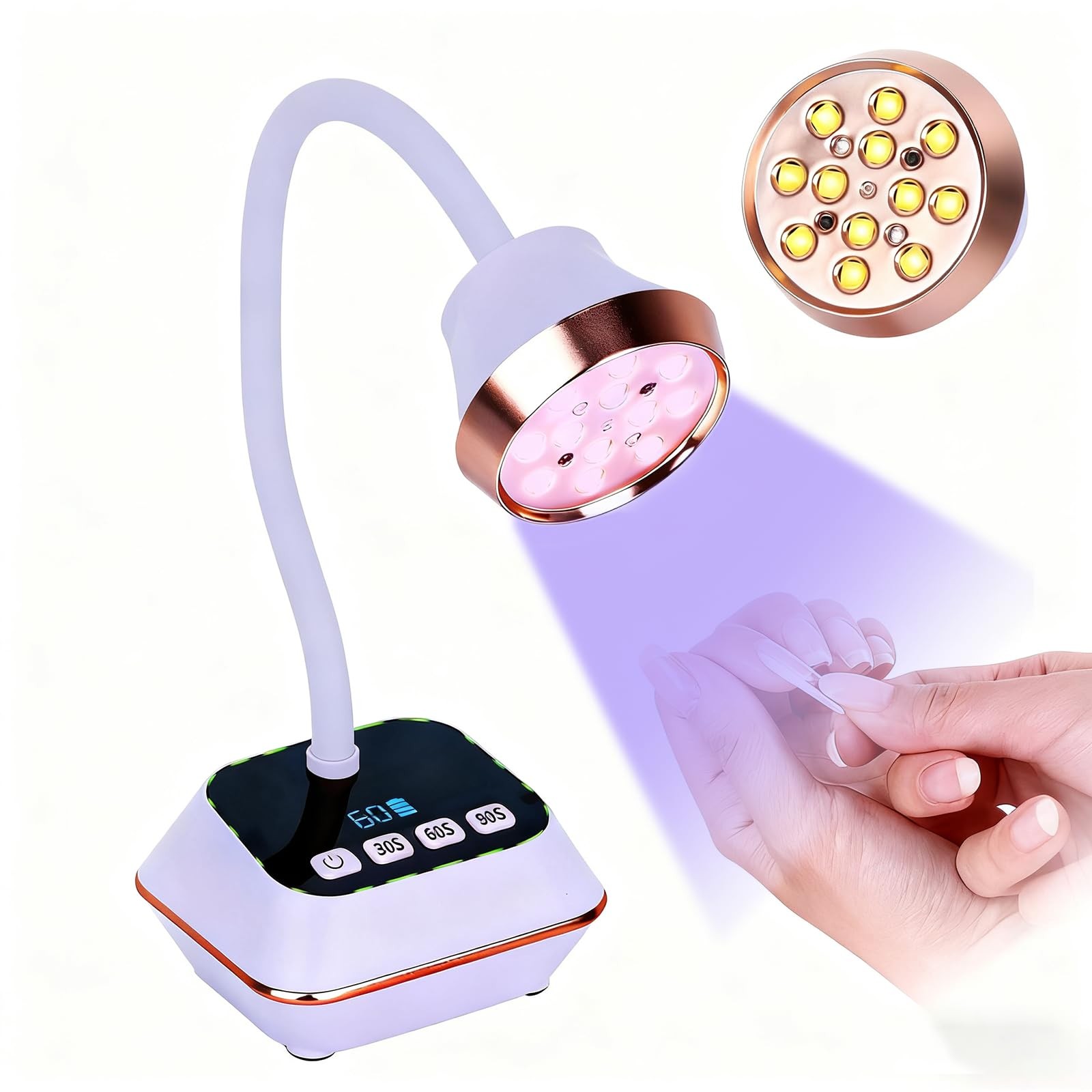 Asimebesty Lampada UV LED Unghie 36W, Mini Lampada Unghie con Sensore Intelli...