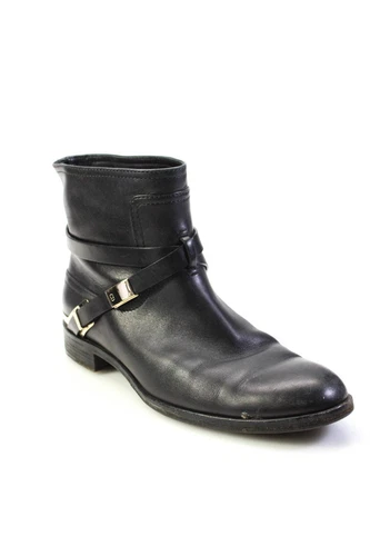 Bottines femme Christian Dior à enfiler boucle sangle cuir noir pointure 42