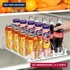 Drink Organizer for Fridge, Adjustable Width Soda Can Dispenser for Refri