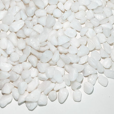 White Pebbles for Indoor Plants, 3/8 Inch Decorative White Stones. Polished Rive