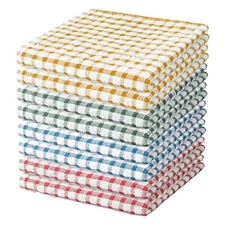 Cotton Dish Cloths 8Pcs, Quick Drying Cleaning Rags, 11 x 11In,Multicolor