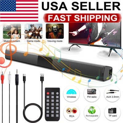 Bluetooth Sound Bar Wired Wireless Stereo TV Surround Sound System Audio Speaker