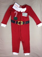 NWT Infant Boy Girl Gymboree Santa Gymmies Sleepwear 6-12m 6m Red 1pc. PJ NEW