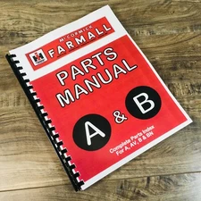 International Farmall A & B Tractor Parts Manual Catalog Book Exploded Views 