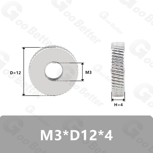 Aluminium M3-M10 Alloy Knurled Thumb Nuts Thin Flat Hand Grip Knobs Through Hole - Picture 11 of 65