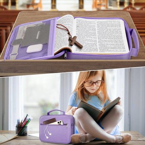 Funda Bíblica para Mujer Estuche Bíblico Grande Bolso Bíblico con Correa para el Hombro Estudio Bíblico - Imagen 10 de 10