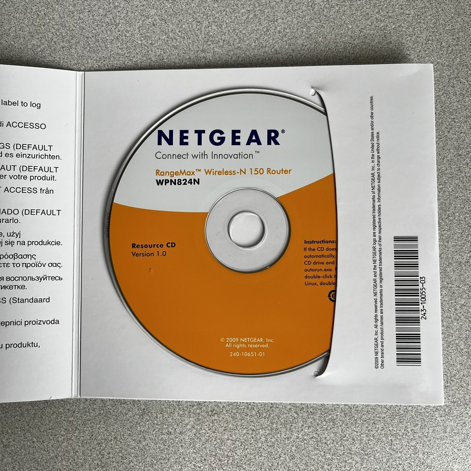 Netgear RangeMax Wireless-N 150 Router. WPN824N. Supports Windows 7 | eBay