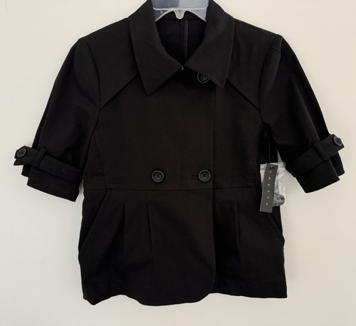 SALE $365 NWT Theory JASMINE W Top Blouse Blazer Sz 4 Black With Pockets