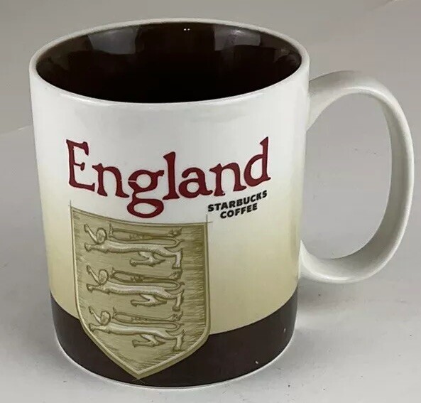 Starbucks England Global Icon Mug 16 Oz 2010 Rare Version 1 Coat of Arms