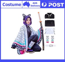 Kids Adult Demon Slayer Costume Kochou Shinobu Cosplay Kimono Wig EXPRESS POST