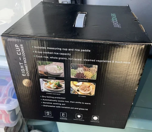 Servappetit 8 cup Gourmet Rice Cooker 400w Black New In Box With Packaging