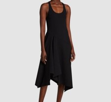 $1670 Michael Kors Collection Women's Black Handkerchief Wool Tank Dress Size 4