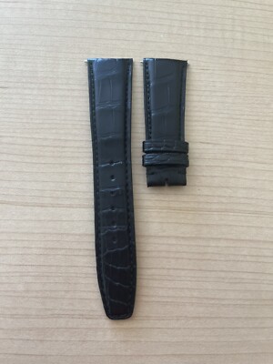 NEW IWC 22mm Crocodile Leather Black strap band 22-18 deployant A63019 IW500705