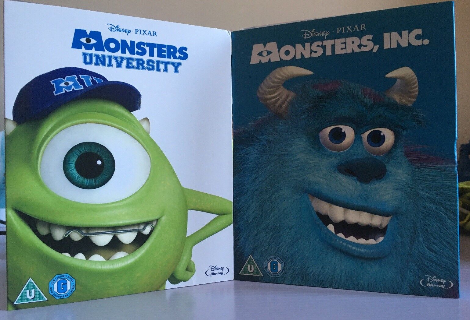 MONSTERS INC + MONSTERS UNIVERSITY 2 Blu-ray+ 2 DVD + BOTH W/ OOP SLIPCOVERS