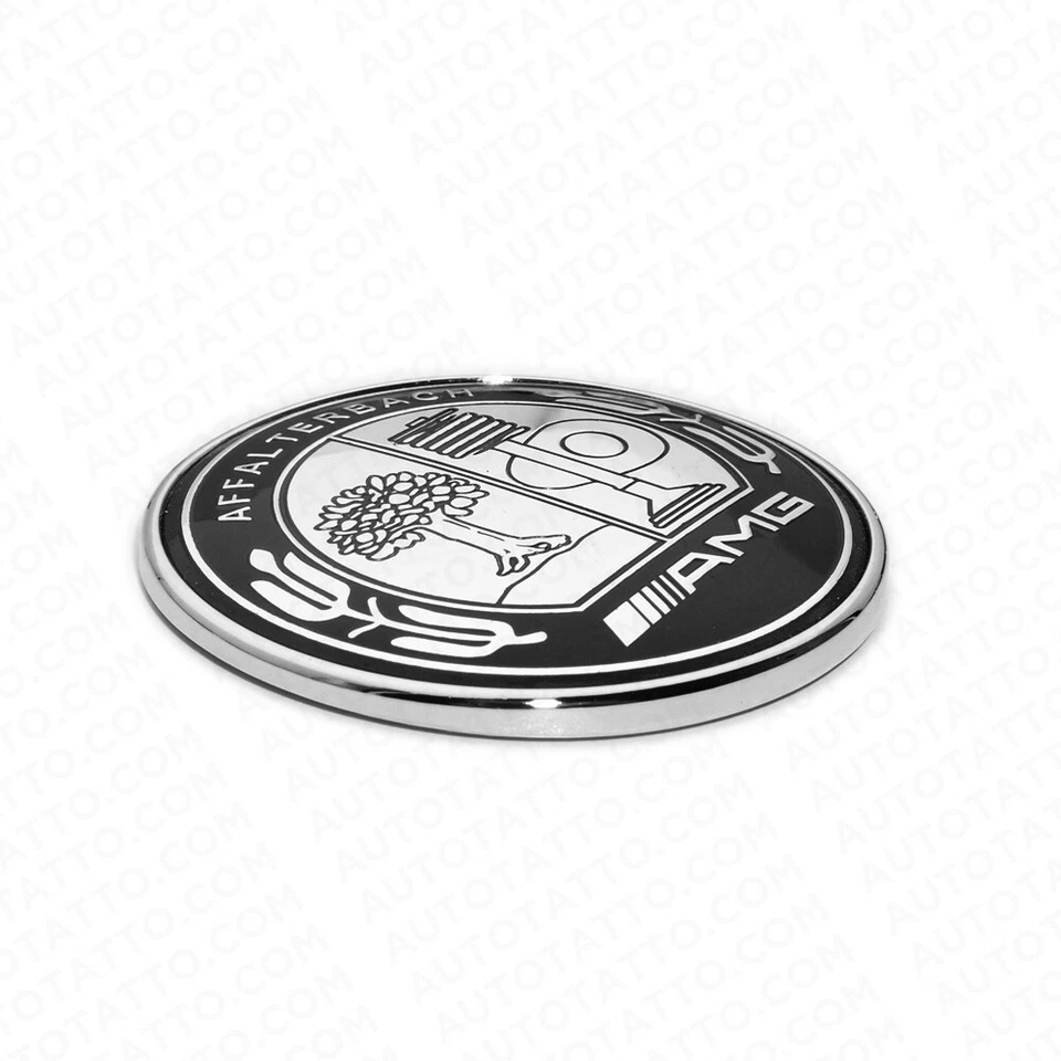 Universal Mercedes Sport Black Hood Laurel Adhesive Badge Logo Emblem AMG Tree - Image 4 of 4