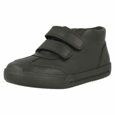 Jungen Clarks Hi-Top Formelle Hook & Loop Leder Schulschuhe Mini Idol