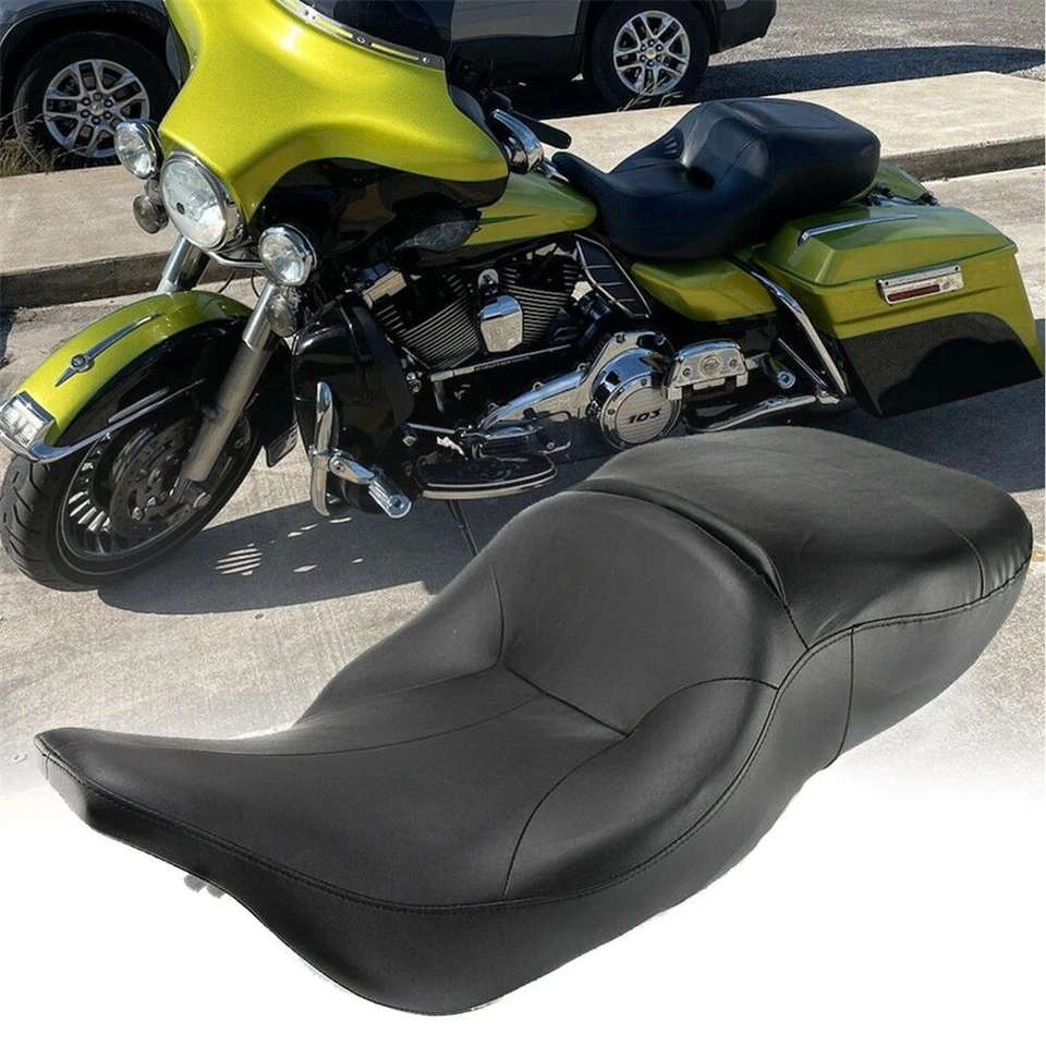 Black Full Set Seat Driver Passenger Seat For Harley Electra Glide 1997-2007 US Foto 2 de 4