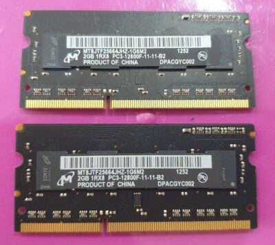 4GB Micron (2x 2gb) RAM Arbeitsspeicher DDR3-1Rx8 PC3-12800f MT8JTF25664JHZ-1G6M2 (Paar)