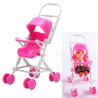 Assembly Baby Stroller Trolley Toys Nursery Furniture For Barbie Doll Pink Assembly Baby Stroller Trolley Toys Nursery Furniture For Barbie Doll Pink