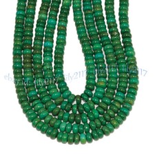 5x8mm Natural Green Turquoise Gems Smooth Rondelle Spacer Loose Beads 15" Strand