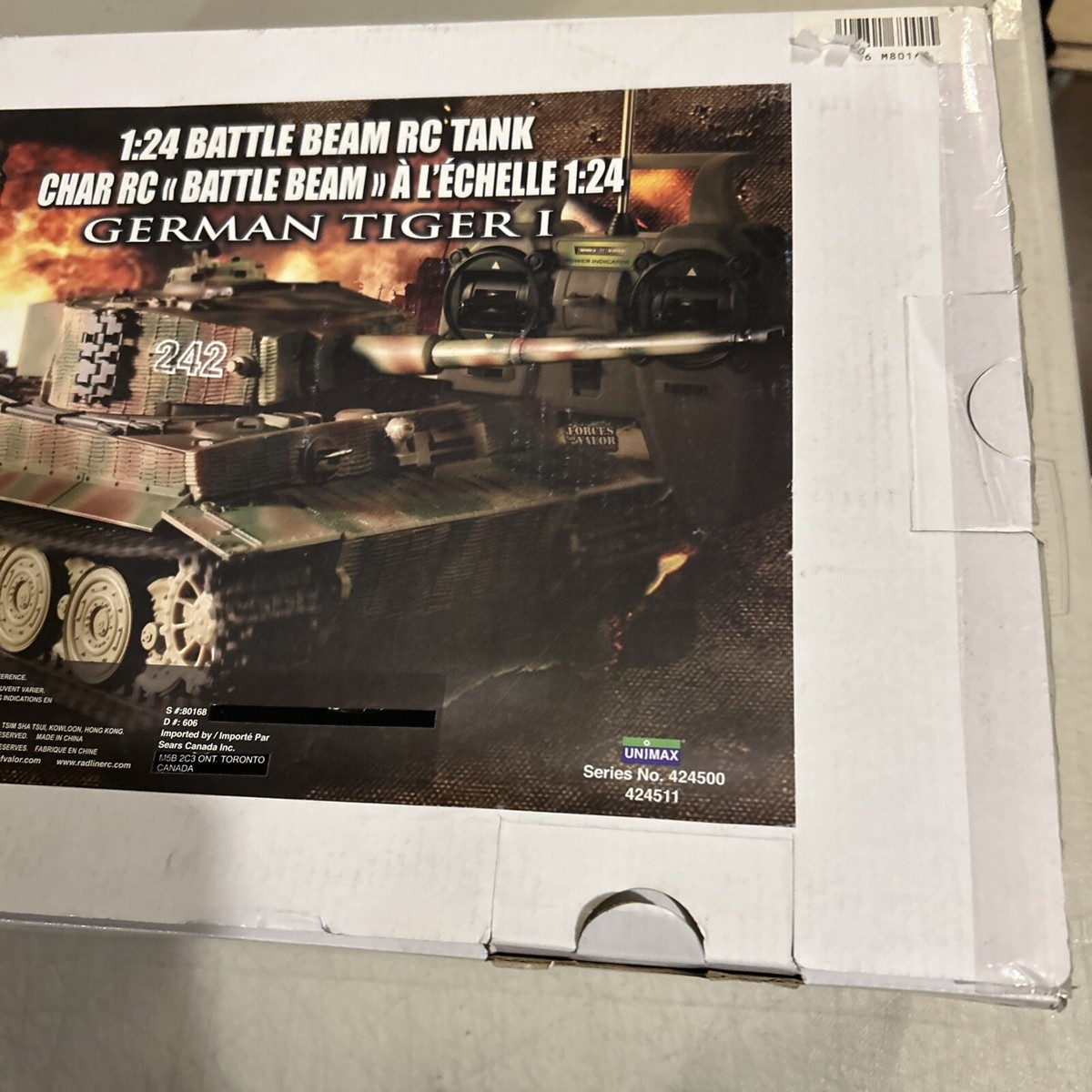 Forces Of Valor 1:24 Battle Beam RC Tank German Tiger 1 Open Box