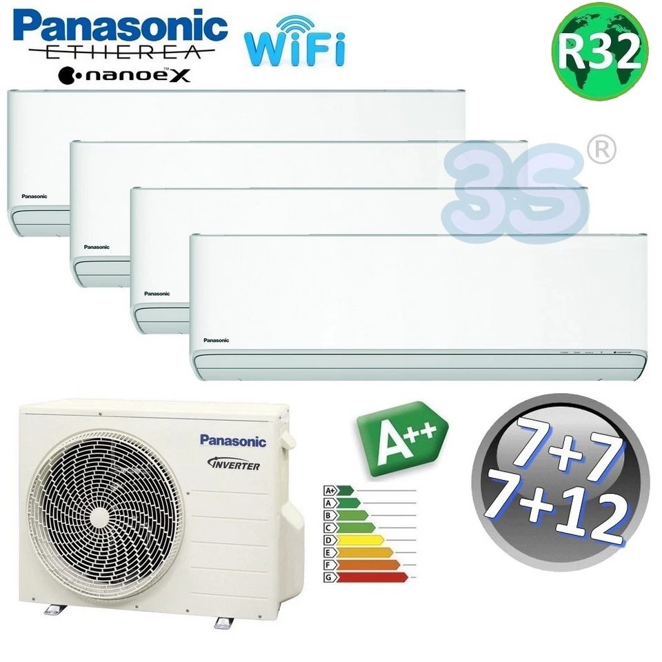3S MULTI 4x klimager�t 2+2+2+3.5 Kw ETHEREA XKE PANASONIC Klimaanlage R32 WiFi - Bild 4 von 4