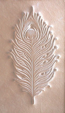 ACRYLIC Leather Embossing Stamp - PEACOCK FEATHER - for Veg Tanned Leather