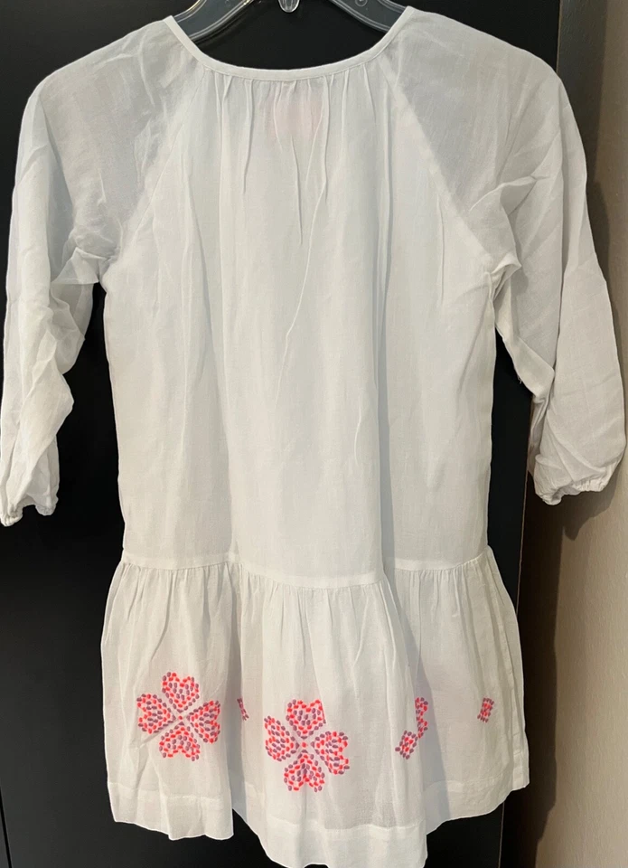 Vestido JOULES (Reino Unido) Blanco Con Detalles Bordados - Talla 7 (122 cm) Foto 2 de 4