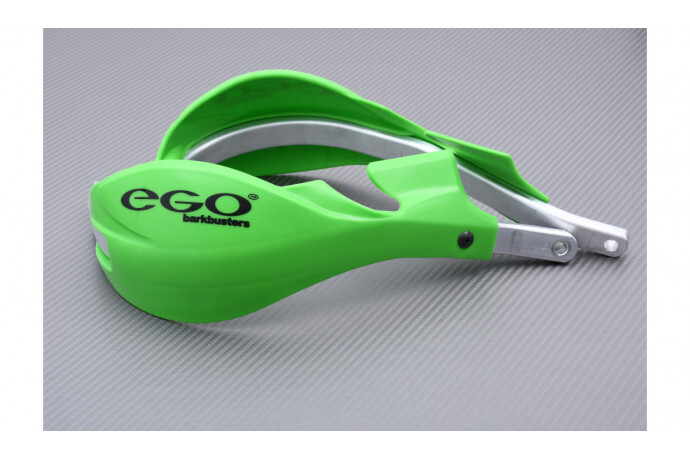 Pare-mains BARKBUSTERS EGO vert avec barres de support pour moto enduro - Réf EGO-002-00-GR