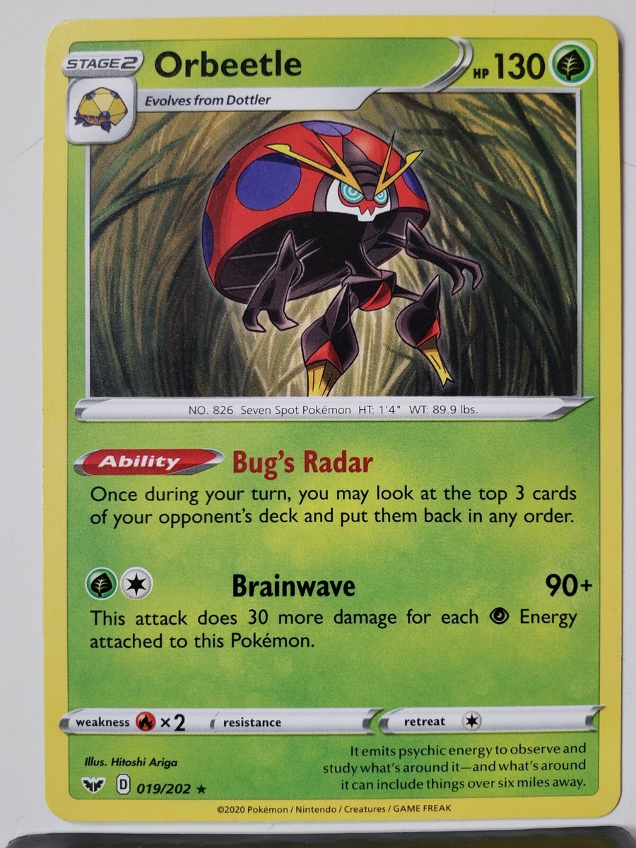 Orbeetle 019/202 NM - B2G1F - RARE Sword Shield Pokemon Card