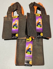 Lot-3 Halloween Trick Or Treat Tote Bags 3-Pack Small 6  x 6  Darice 2007 New