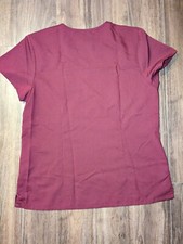 Figs Womens XL Scrub Top Technical Collection Red Burgundy Front Pocket