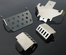 Chassis Armor Skid Plate Axle Guard 2.0 Stainless Steel for Traxxas 1/10 TRX-4