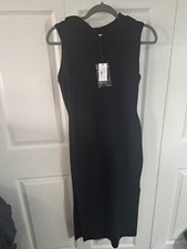 Milly Womens Knit SleevelessHooded Dress Black Size M /NWT 395/