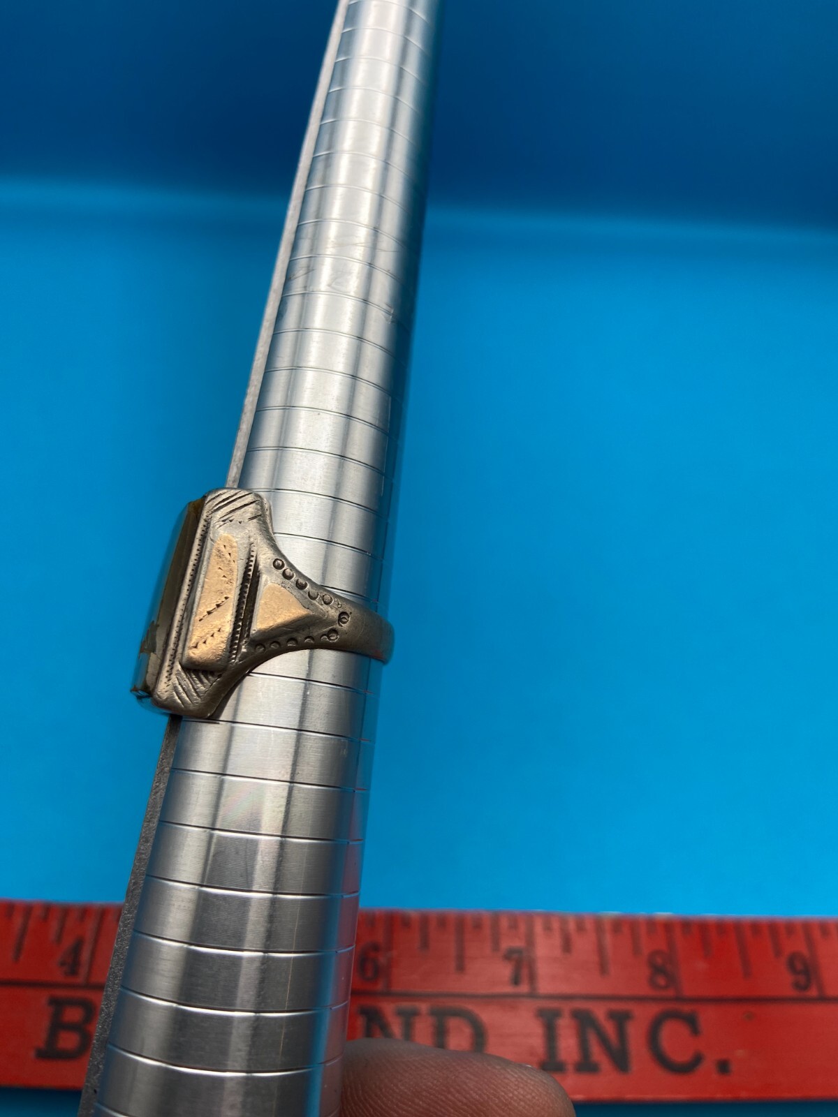 Solid 925 Sterling Silver Flat Tiger's Eye Gemsto… - image 4