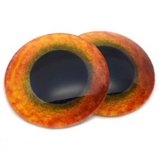 Pair Great Horned Inspired Owl Glass Eyes Jewelry Taxidermy Flatback Cabochons