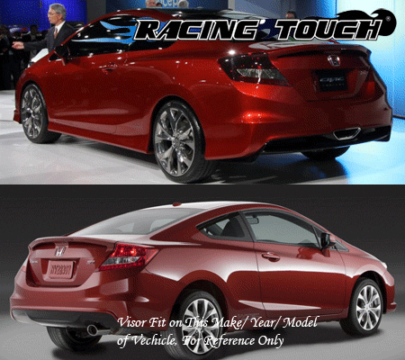 Sun roof & Window Visor Wind Guard Out-Channel 3pc For 12-15 Honda Civic Coupe - Bild 7 von 7