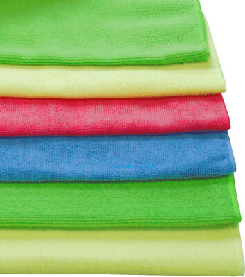 Microfaser Mikrofasertuch 6 x Set Tücher NEON große Auto Putztücher 30 x 30 cm